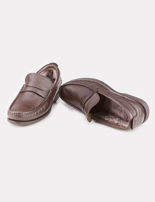 Cabani 121K284 Erkek %100 Hakiki Deri loafer & makosen Kahverengi