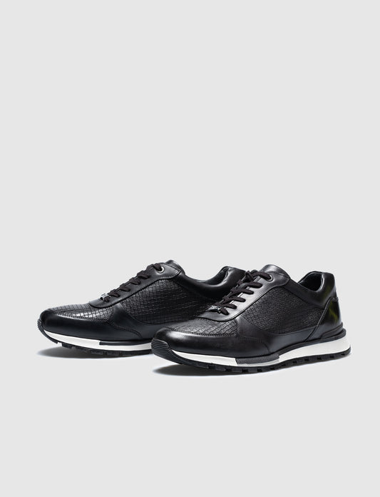 Cabani 460C548 Erkek %100 Hakiki Deri sneaker &spor 1059 Siyah Flap-Siyah Fasulye