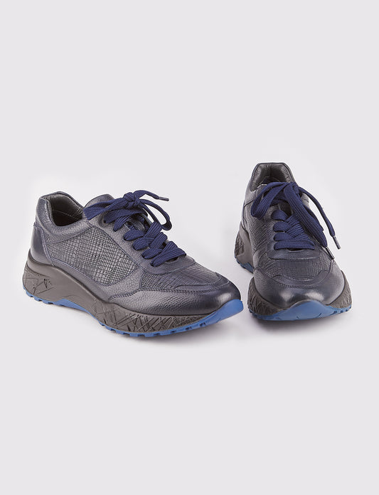 Cabani 150M1355D Erkek %100 Hakiki Deri sneaker &spor Lacivert