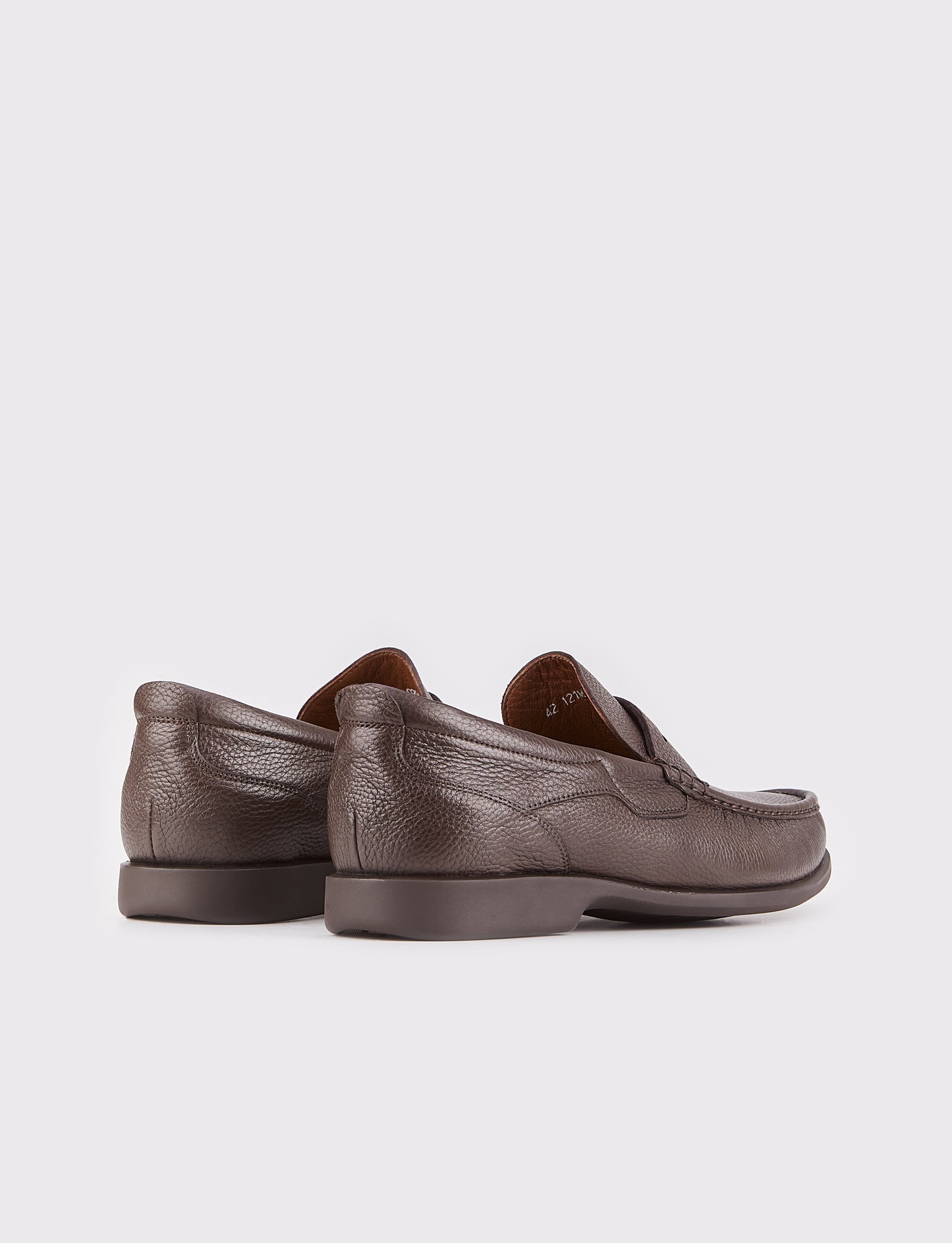 Men Brown Genuine Leather Slip On Penny Loafers