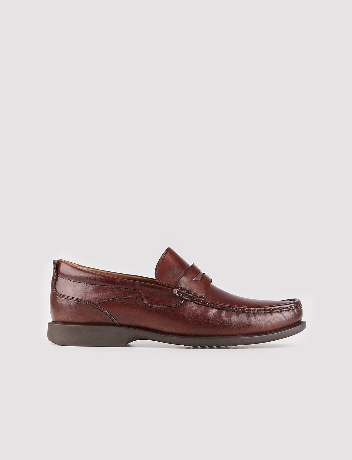 Men Brown Genuine Leather Slip On Penny Loafers – Cabani Shoes 