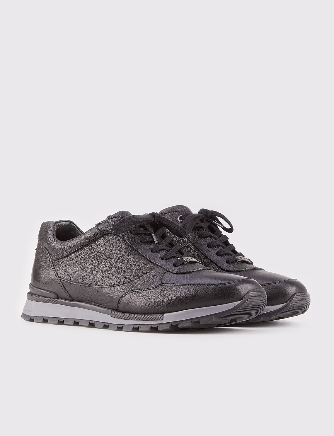 Cabani 460C548 Erkek %100 Hakiki Deri sneaker &spor 464 Siyah Ufak Kırma