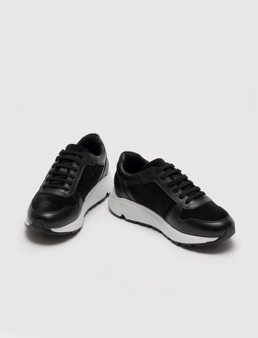 Cabani 265B1463 Kadın %100 Hakiki Deri Sneaker Ayakkabı Siyah