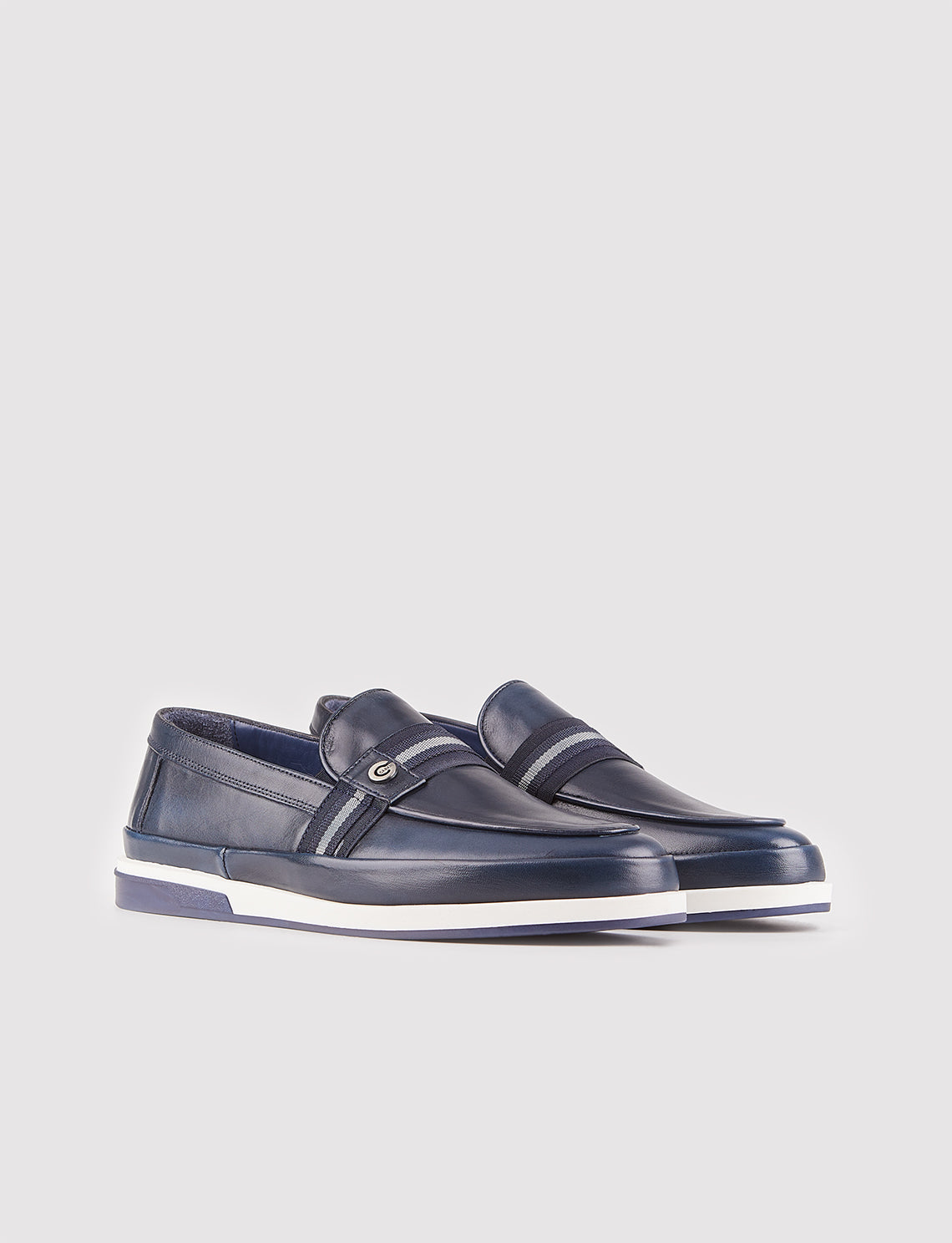 Cabani 3830 Erkek %100 Hakiki Deri Sneaker Ayakkabı Lacivert