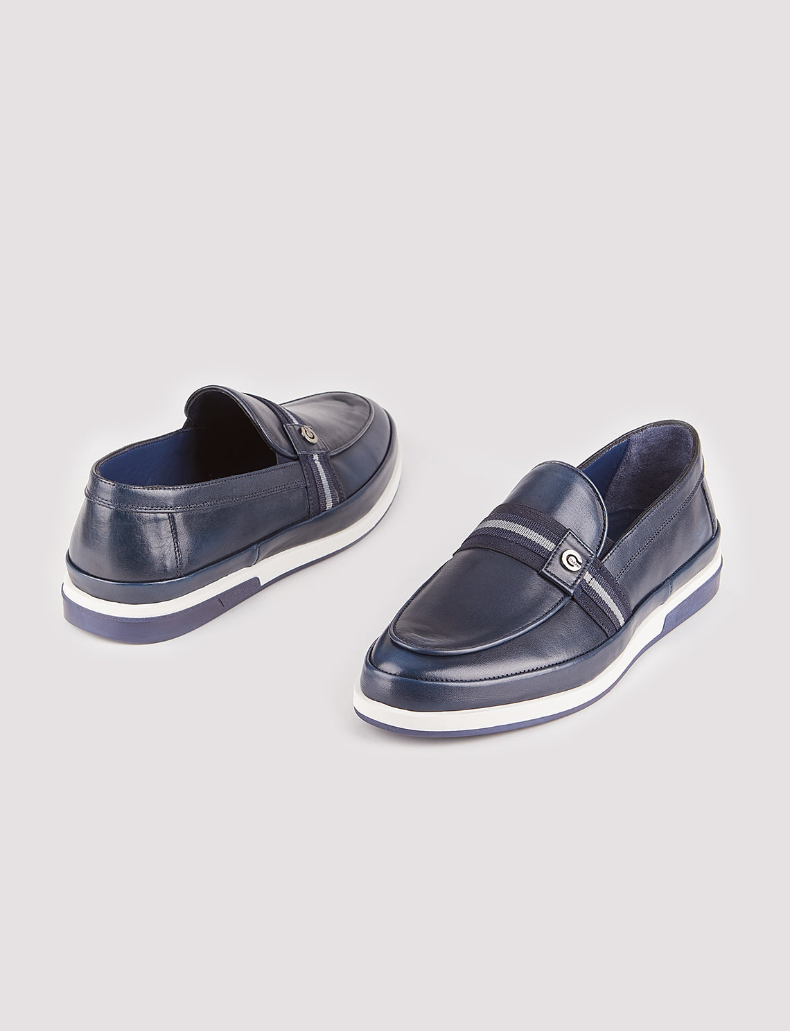 Cabani 3830 Erkek %100 Hakiki Deri Sneaker Ayakkabı Lacivert