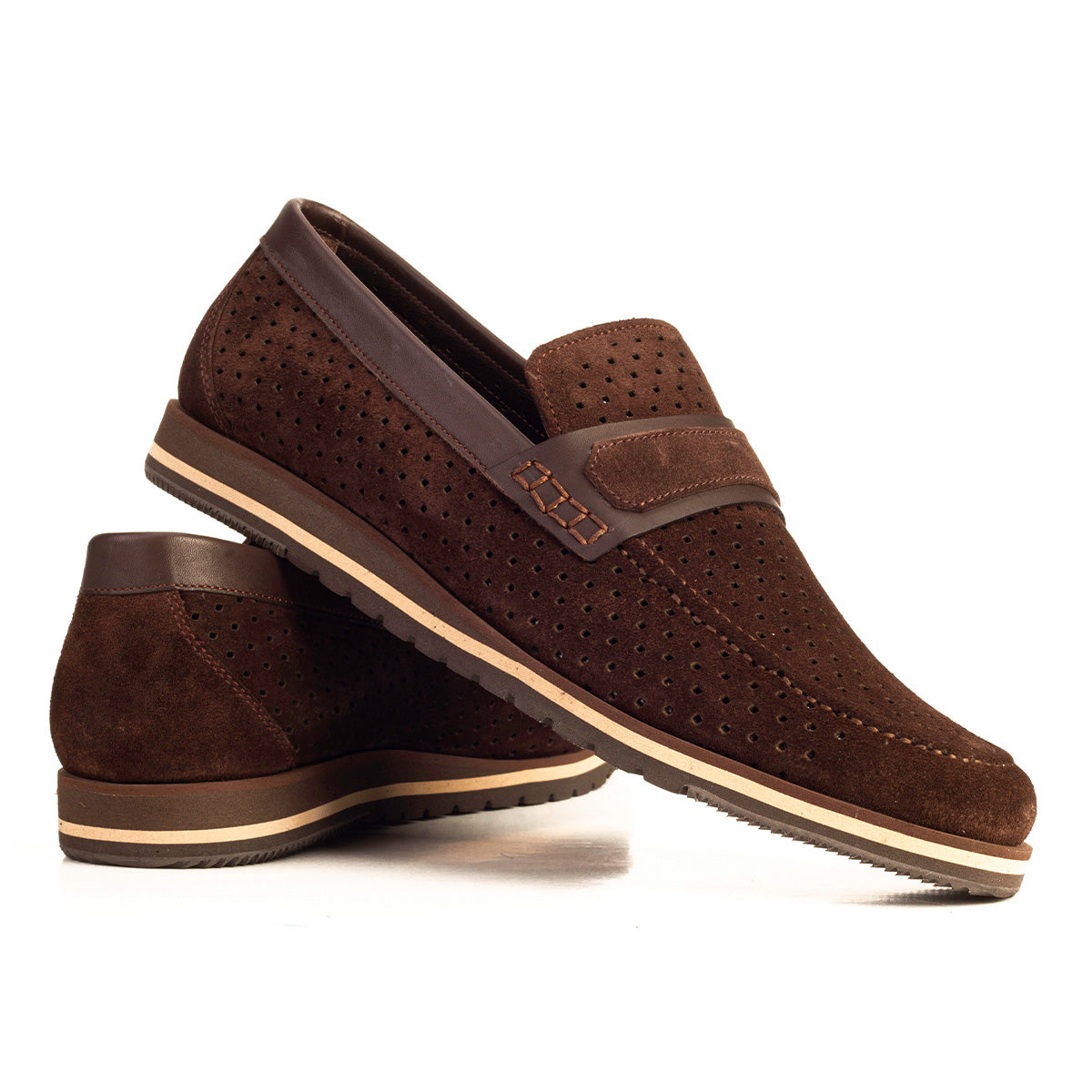 Cabani 20-404 Erkek Hakiki Süet Deri Sneaker Ayakkabı Kahverengi