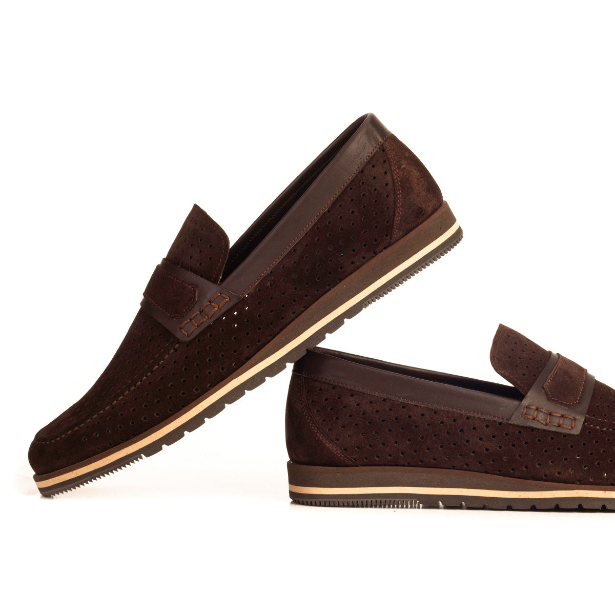 Cabani 20-404 Erkek Hakiki Süet Deri Sneaker Ayakkabı Kahverengi