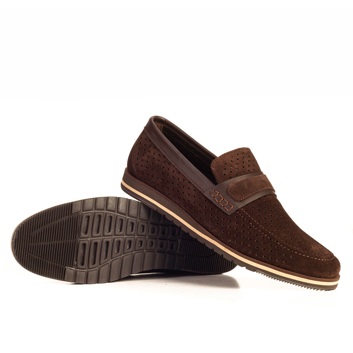 Cabani 20-404 Erkek Hakiki Süet Deri Sneaker Ayakkabı Kahverengi