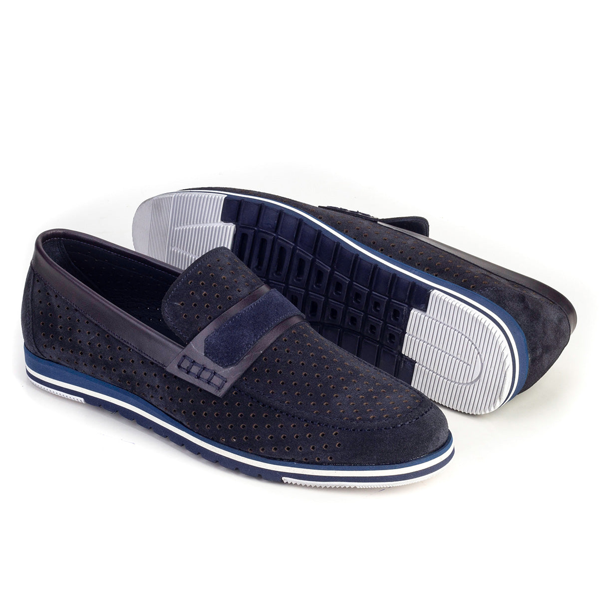 Cabani 20-404 Erkek %100 Hakiki Deri Sneaker Ayakkabı Lacivert