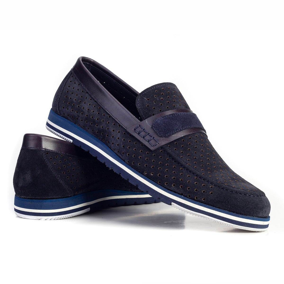 Cabani 20-404 Erkek %100 Hakiki Deri Sneaker Ayakkabı Lacivert