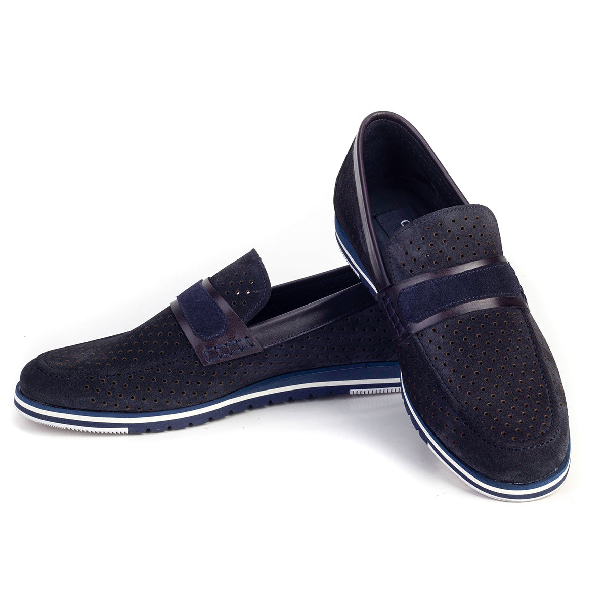 Cabani 20-404 Erkek %100 Hakiki Deri Sneaker Ayakkabı Lacivert