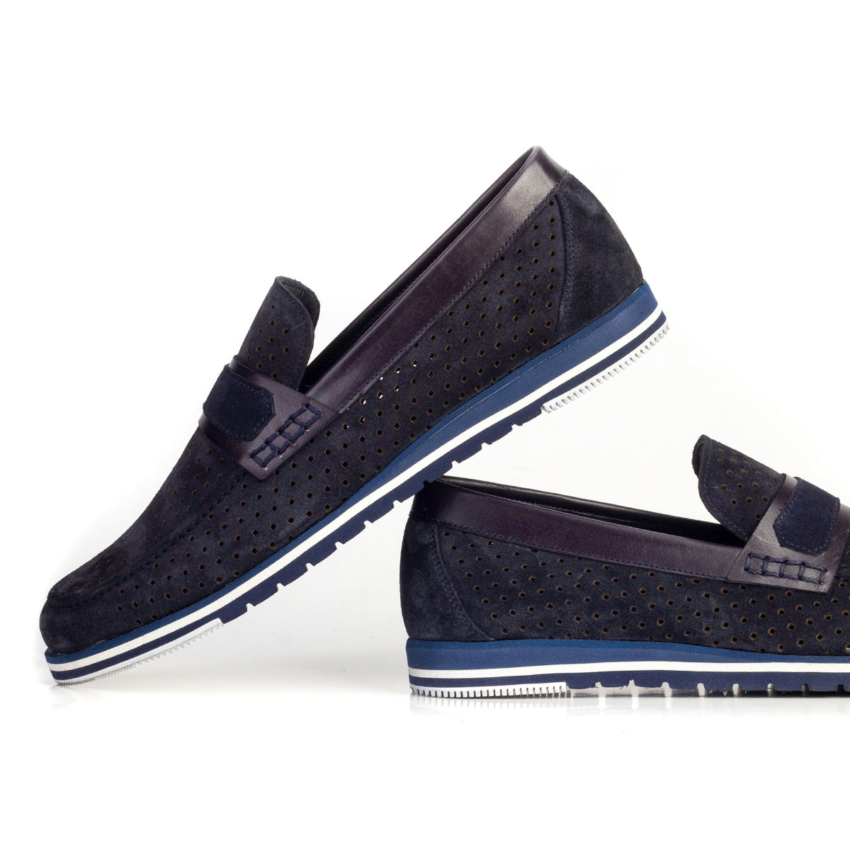 Cabani 20-404 Erkek %100 Hakiki Deri Sneaker Ayakkabı Lacivert