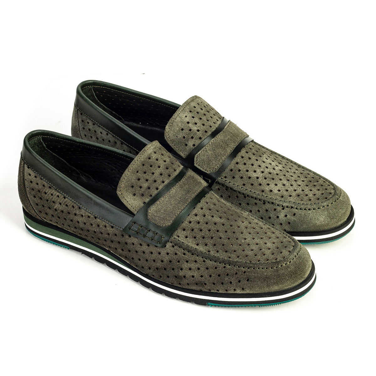 Cabani 20-404 Erkek %100 Hakiki Deri Sneaker Ayakkabı Haki