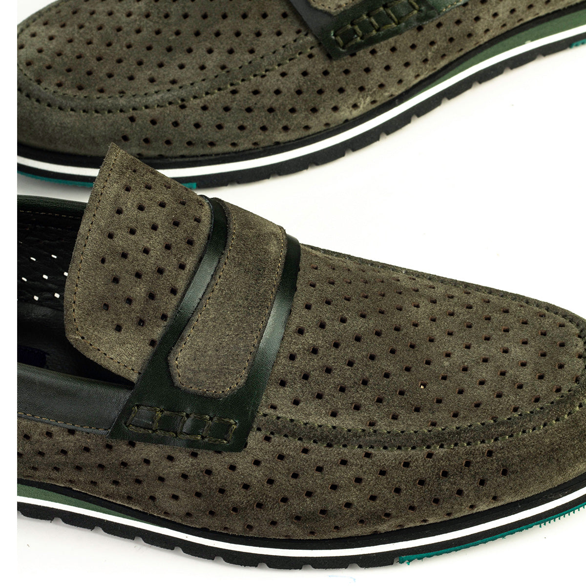 Cabani 20-404 Erkek %100 Hakiki Deri Sneaker Ayakkabı Haki