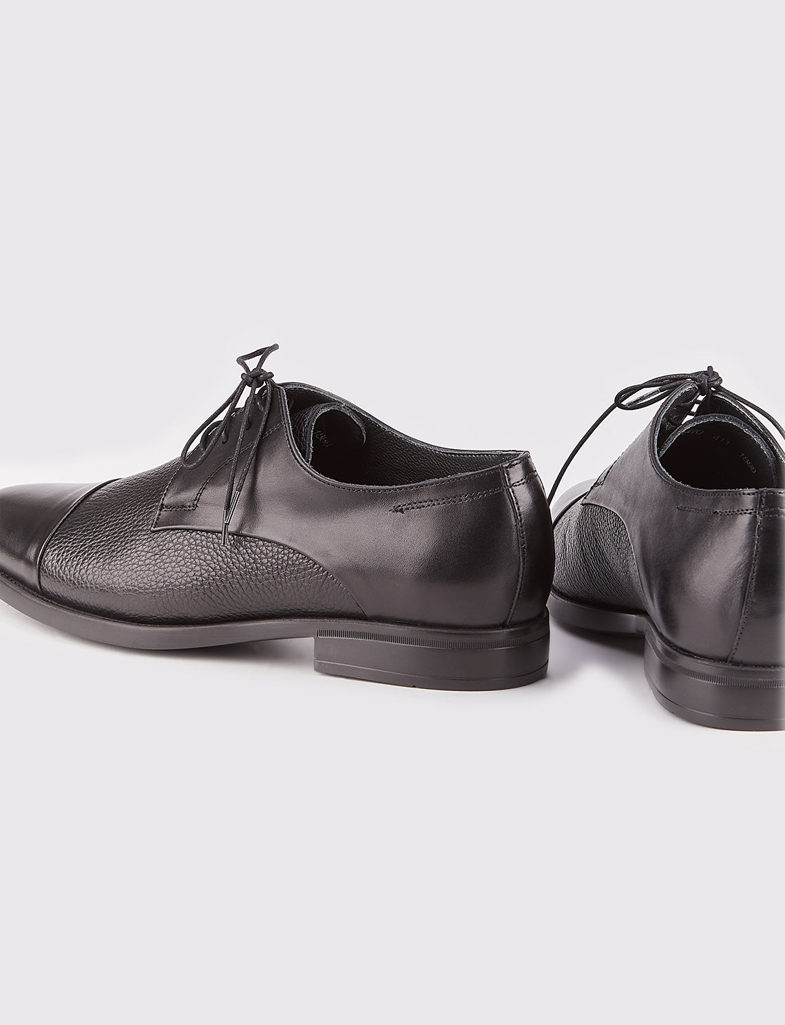 Cabani 387M1490 Erkek %100 Hakiki Deri Klasik Ayakkabı 411 Siyah Deri-Siyah Geyik