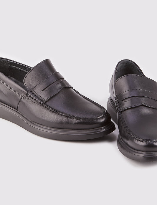 Cabani 114M1145 Erkek %100 Hakiki Deri Spor Ayakkabı 017 Siyah Antik-Siyah Geyik