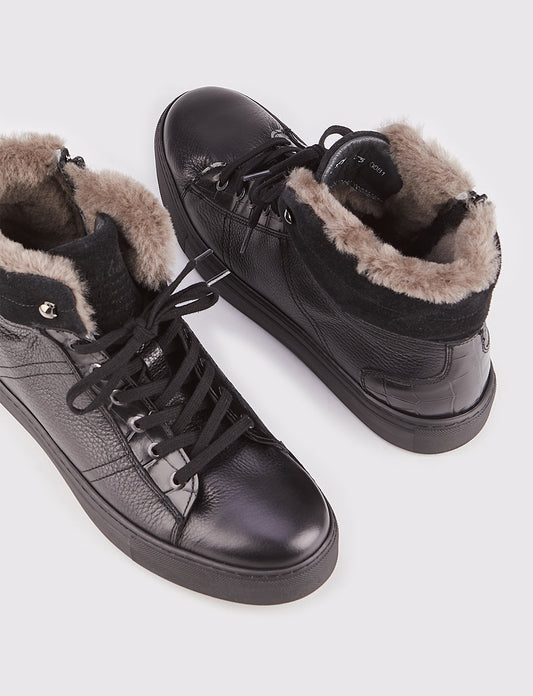 Cabani 454K1508 Erkek %100 Hakiki Deri Sneaker Ayakkabı Siyah