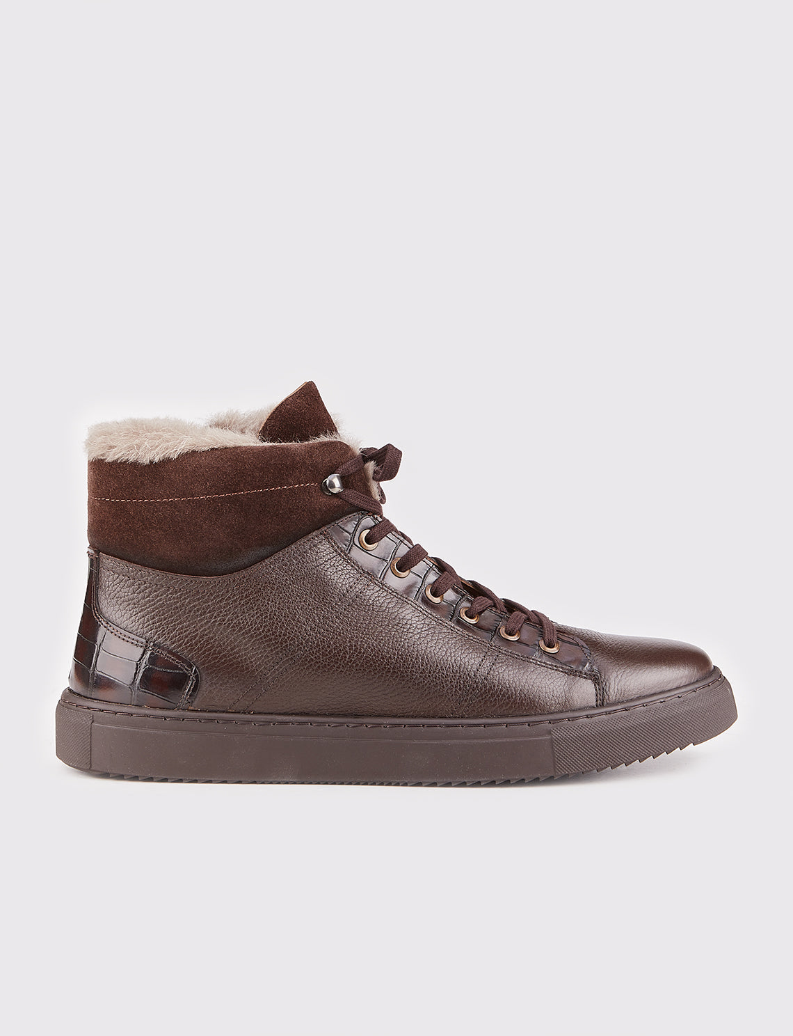 Cabani 454K1508 Erkek %100 Hakiki Deri Sneaker Ayakkabı 343 Kahve Deri - Kahve Süet - Kahve Sabunlu Deri