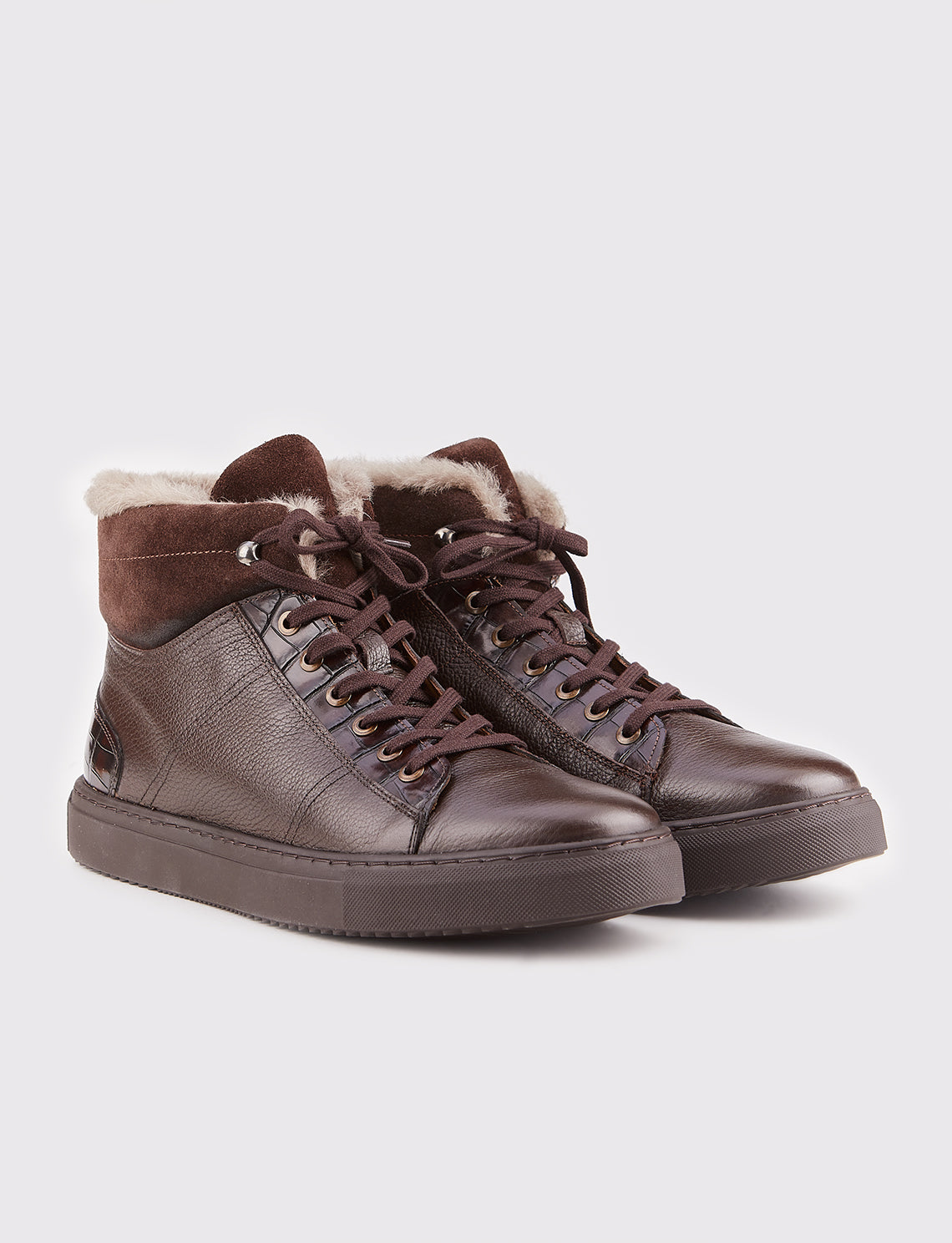 Cabani 454K1508 Erkek %100 Hakiki Deri Sneaker Ayakkabı 343 Kahve Deri - Kahve Süet - Kahve Sabunlu Deri