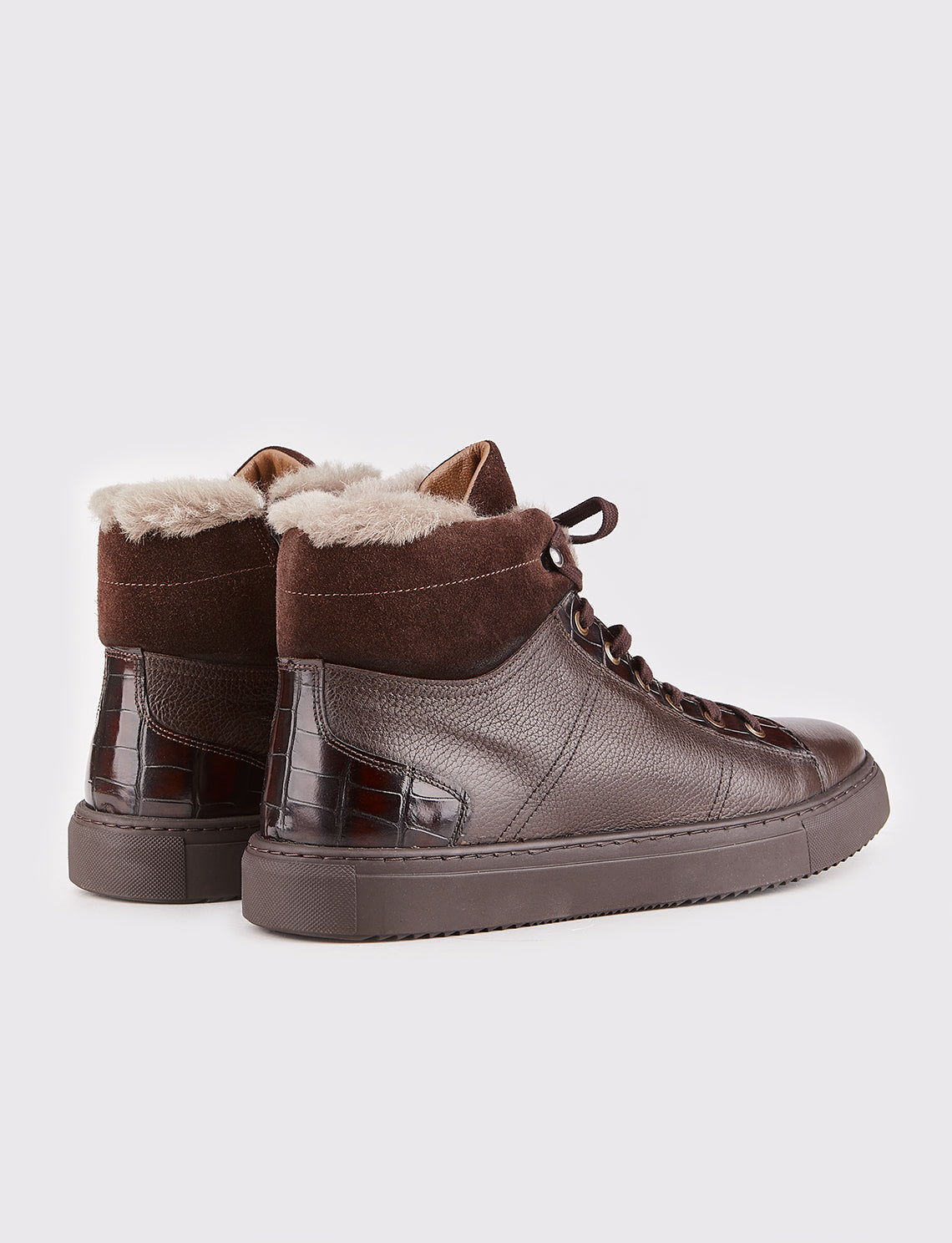 Cabani 454K1508 Erkek %100 Hakiki Deri Sneaker Ayakkabı 343 Kahve Deri - Kahve Süet - Kahve Sabunlu Deri
