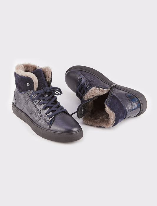 Cabani 454K1508 Erkek %100 Hakiki Deri Sneaker Ayakkabı Lacivert