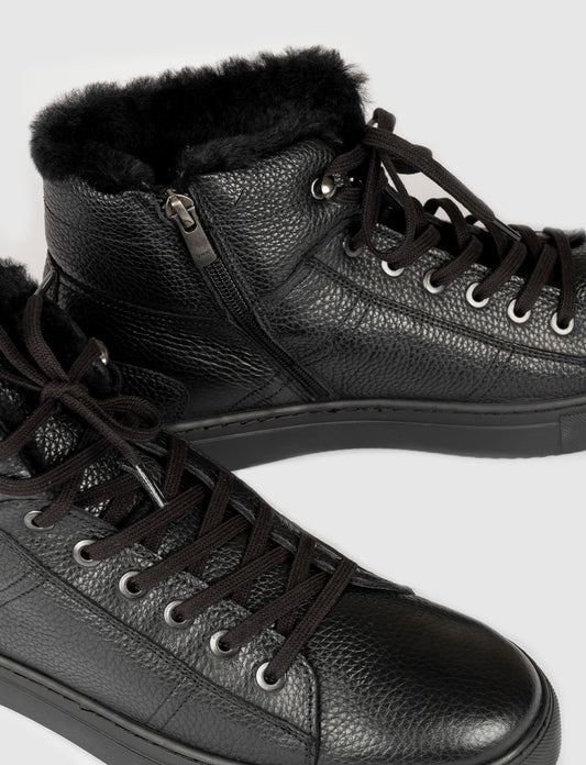 Cabani 454K1508 Erkek %100 Hakiki Deri Sneaker Ayakkabı Siyah