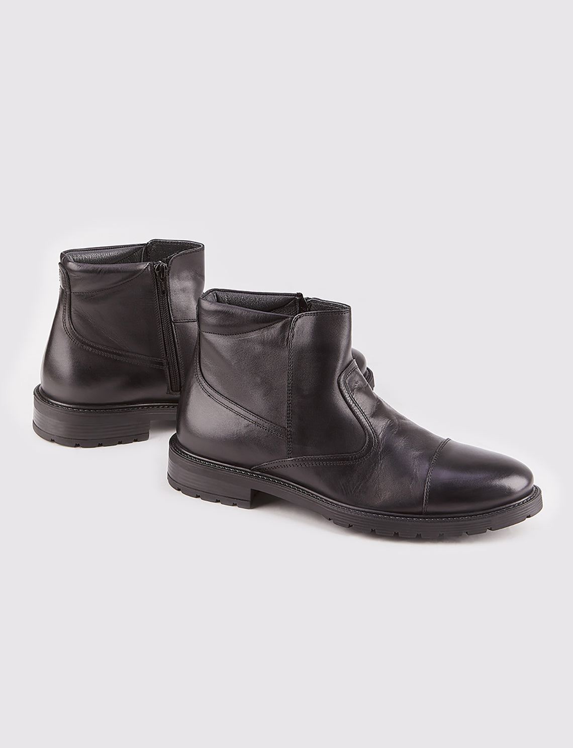 Cabani 230E1514 Erkek %100 Hakiki Deri Loafer Bot 017 Siyah Antik-Siyah Geyik