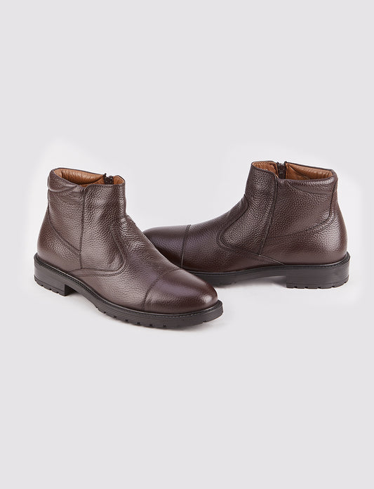Cabani 230E1514 Erkek %100 Hakiki Deri Loafer Bot 327 Kahve Kırma Floter