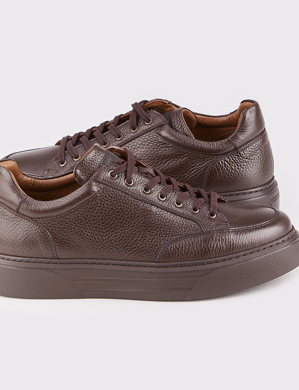 Cabani 509M1522 Erkek %100 Hakiki Deri Sneaker Ayakkabı 029 Kahve Geyik