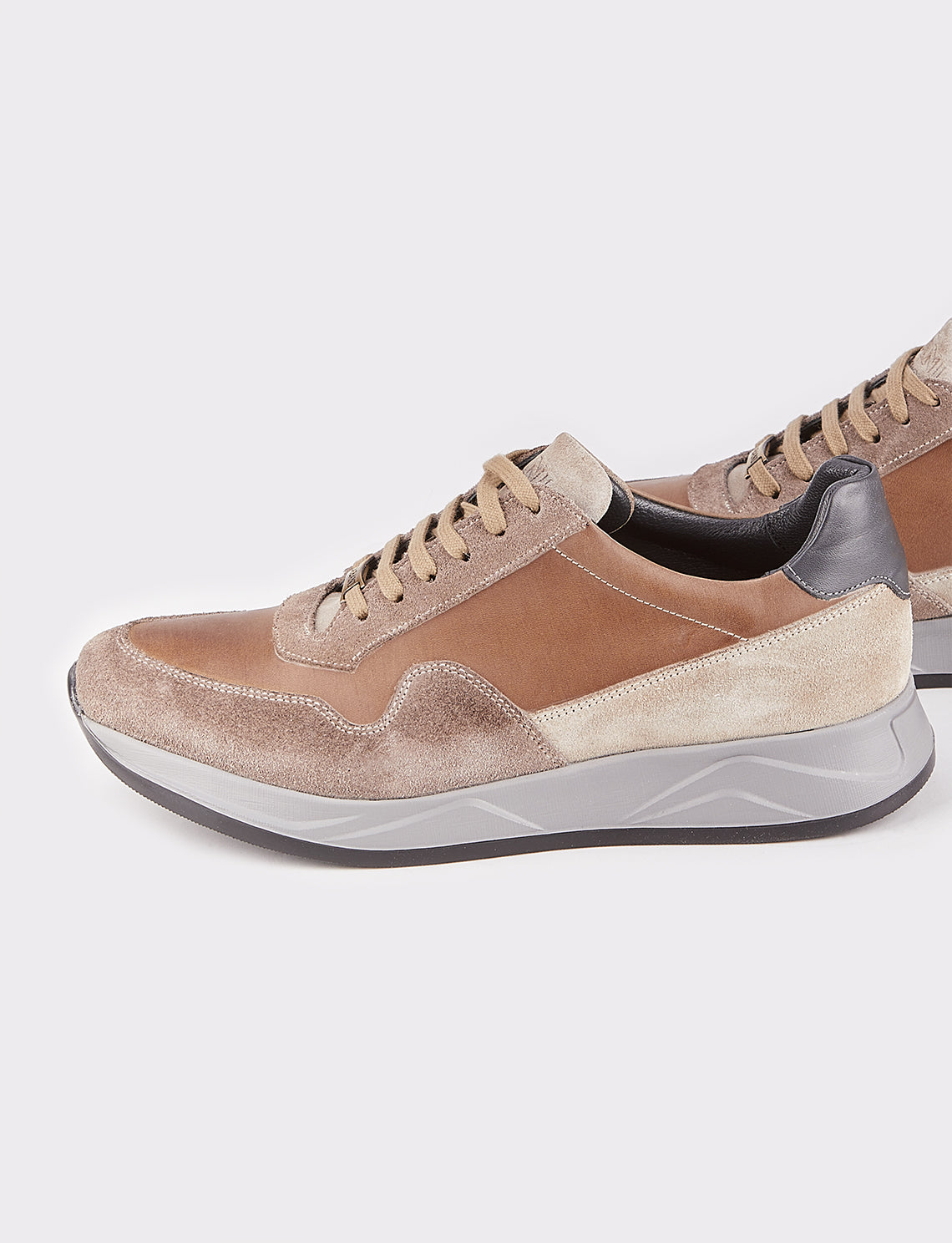 Cabani 507M1520 Erkek %100 Hakiki Deri Sneaker Ayakkabı 168 Oliv sabunlu-oliv süet-bej süet-grı napa