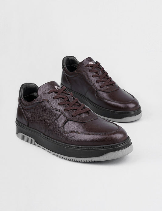 Cabani 508M1521 Erkek %100 Hakiki Deri Sneaker Ayakkabı 033 Kahve Ufak Kırma-Siyah Ufak Kırma