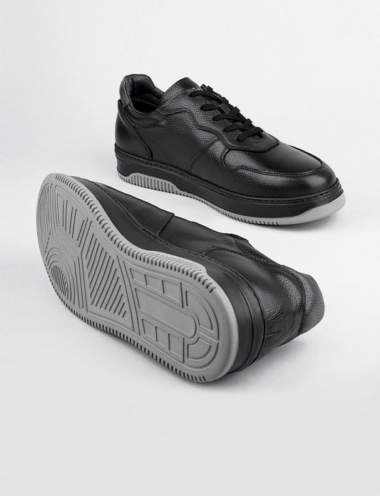 Cabani 508M1521 Erkek %100 Hakiki Deri Sneaker Ayakkabı 973 Siyah Antik - Füme Deri