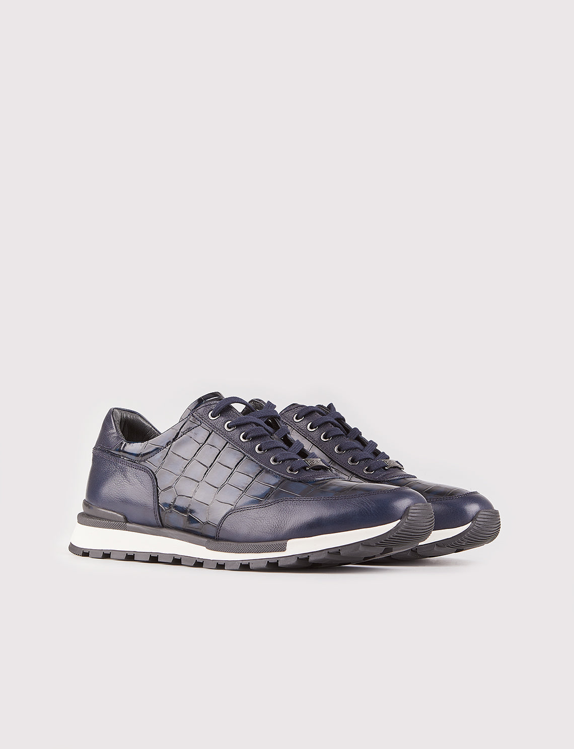 Cabani 460M1510 Erkek %100 Hakiki Deri Sneaker Ayakkabı Lacivert