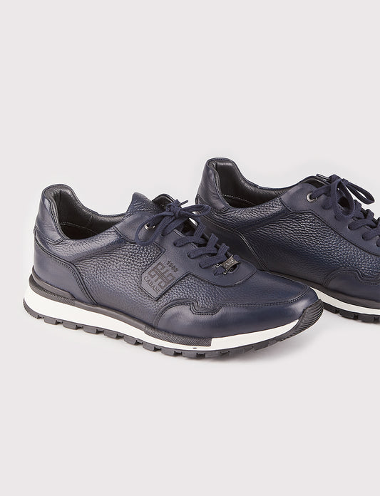 Cabani 460M1499 Erkek %100 Hakiki Deri Sneaker Ayakkabı Lacivert