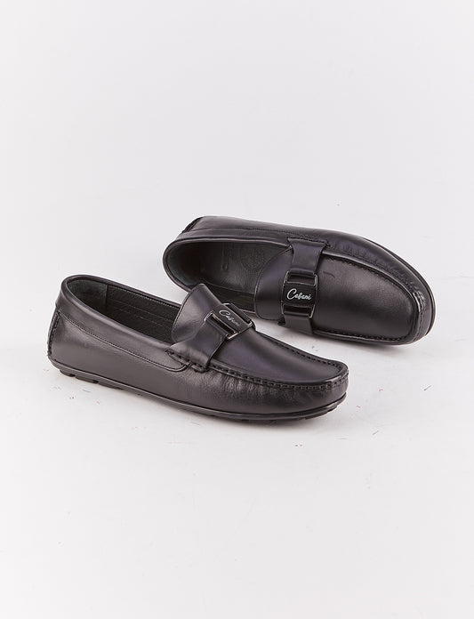 Cabani 010M3823 Erkek %100 Hakiki Deri loafer & makosen 017 Siyah Antik-Siyah Geyik