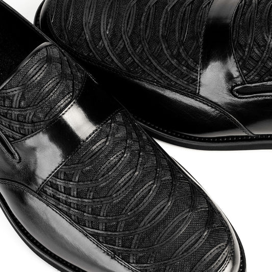 Cabani 7855 Erkek %100 Hakiki Deri Günlük Ayakkabı Siyah Baby Bufalo