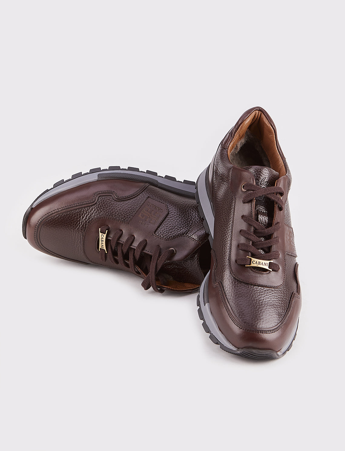 Cabani 460K1499 Erkek %100 Hakiki Deri Sneaker Ayakkabı Kahverengi