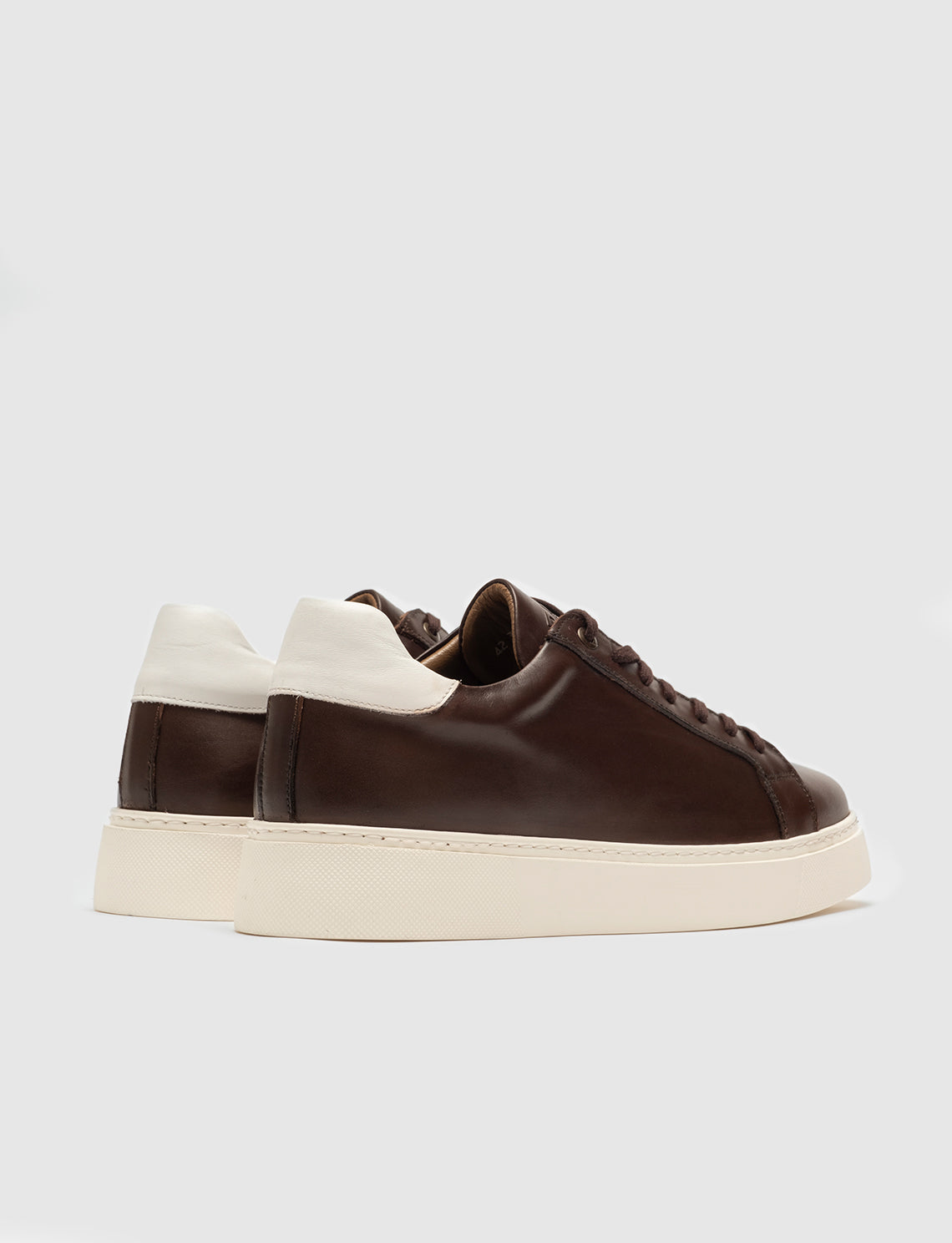 Cabani 378M1495 Erkek %100 Hakiki Deri Sneaker Ayakkabı 009 Kahve Antik-Beyaz