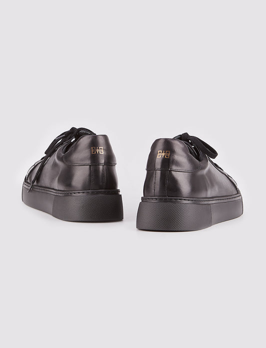 Cabani 378M1495 Erkek %100 Hakiki Deri Sneaker Ayakkabı Siyah