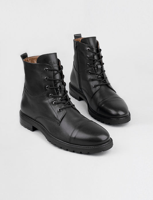 Cabani 230E1465 Erkek %100 Hakiki Deri Klasik Bot 017 Siyah Antik-Siyah Geyik