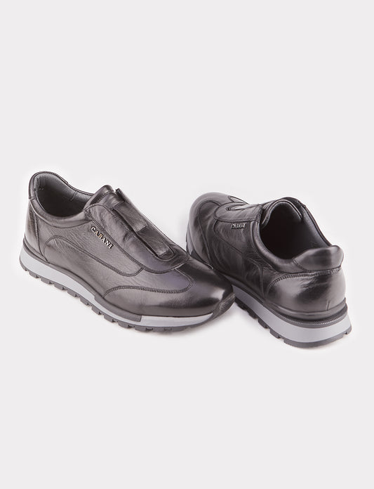 Cabani 460M968 Erkek %100 Hakiki Deri Sneaker Ayakkabı Siyah