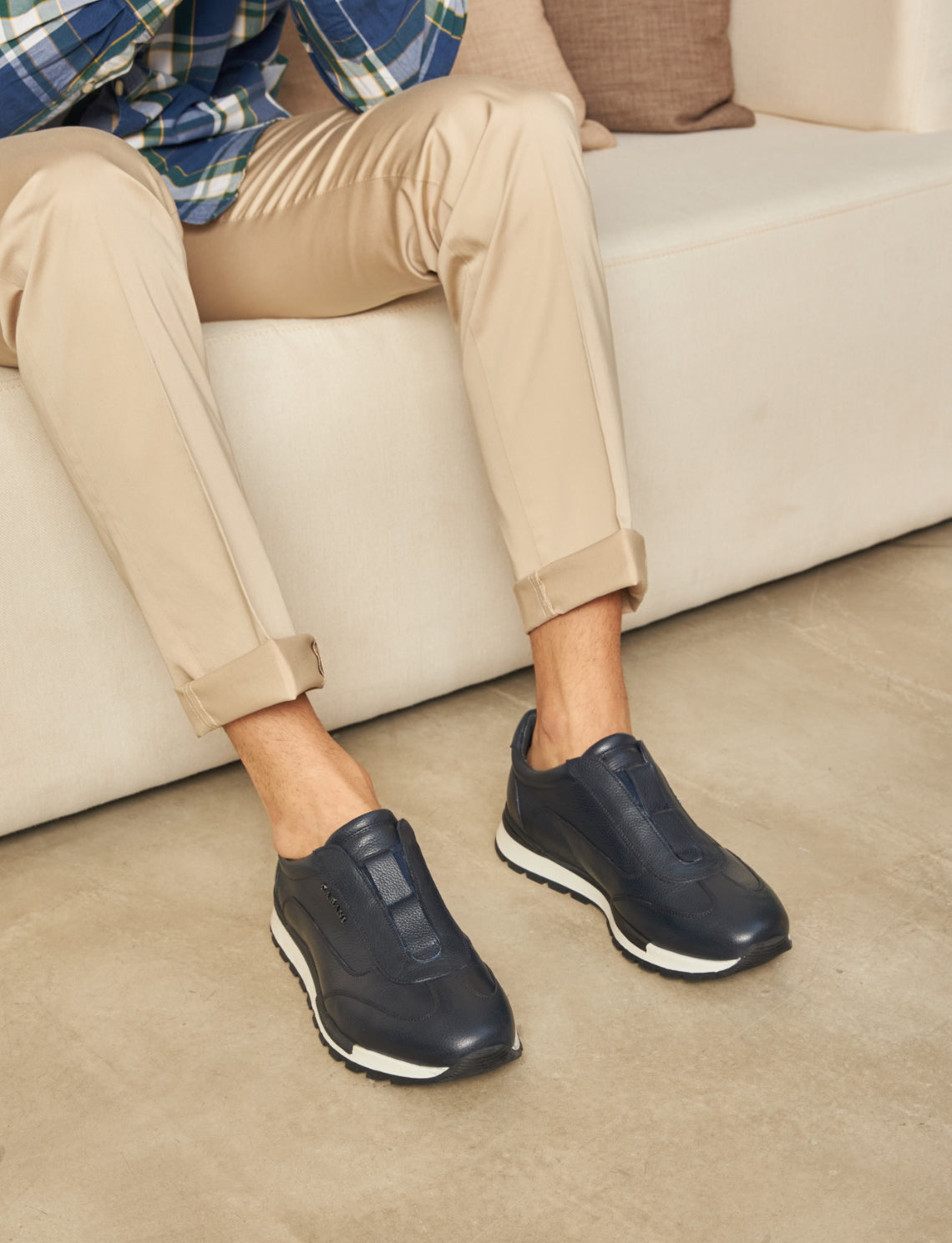 Cabani 460M968 Erkek %100 Hakiki Deri Sneaker Ayakkabı 084 Laci Ufak Kırma