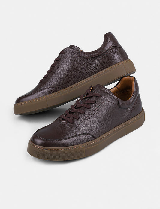 Cabani 518M1545 Erkek %100 Hakiki Deri Sneaker Ayakkabı Kahverengi
