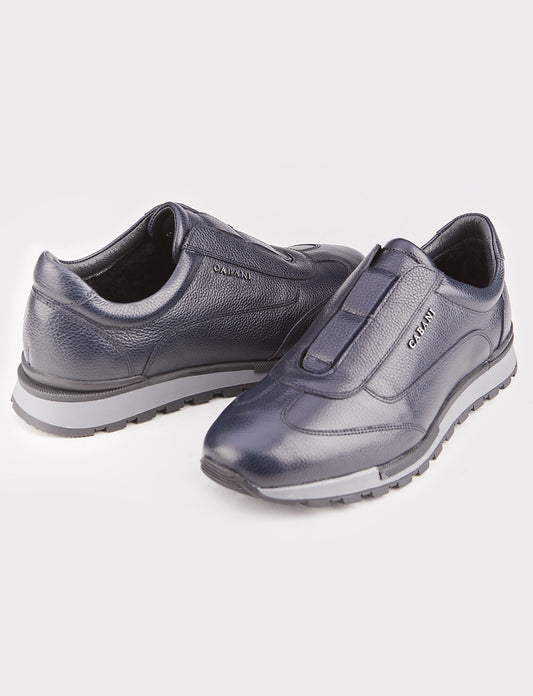 Cabani 460K968 Erkek %100 Hakiki Deri Sneaker Ayakkabı Lacivert