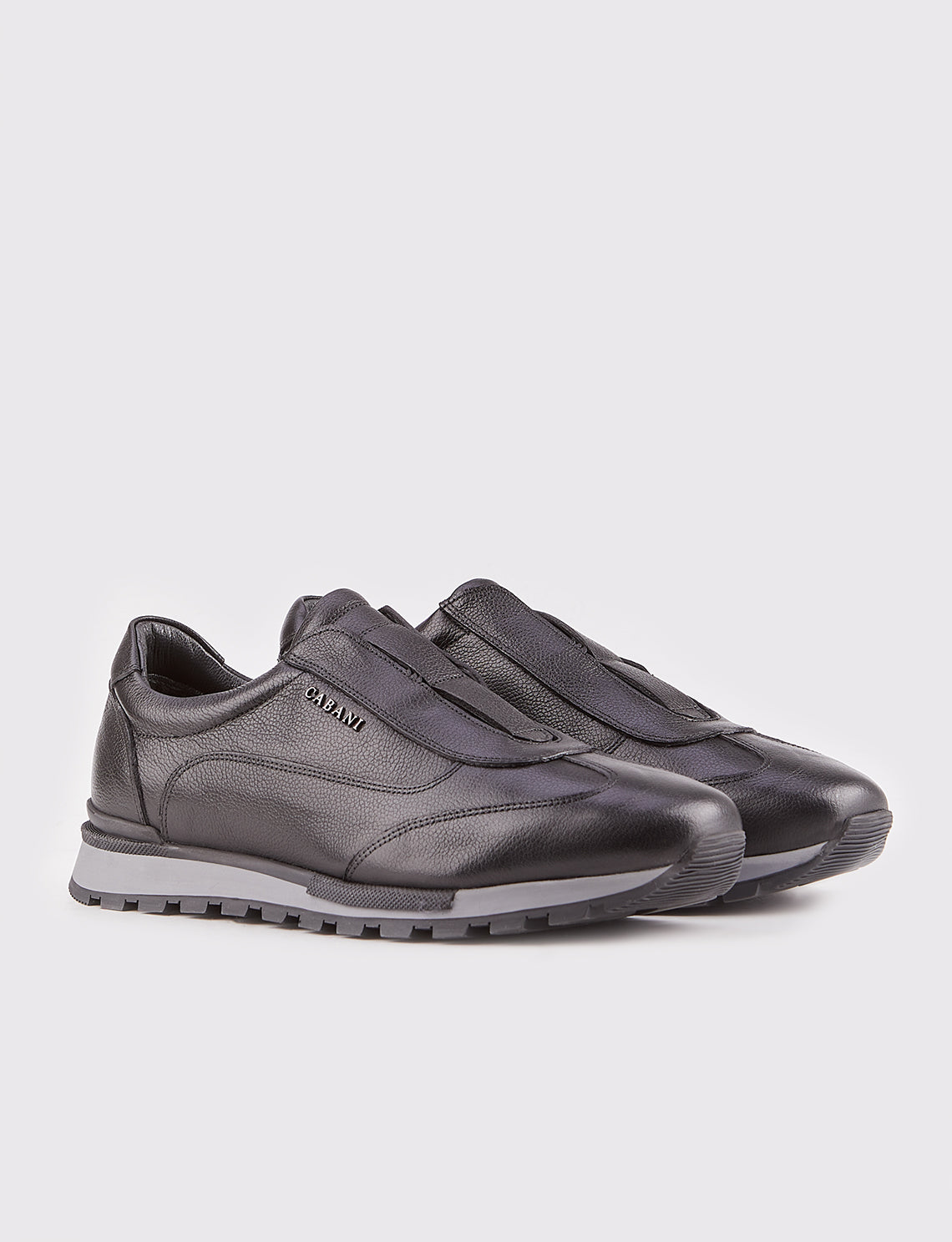 Cabani 460K968 Erkek %100 Hakiki Deri Sneaker Ayakkabı 464 Siyah Ufak Kırma