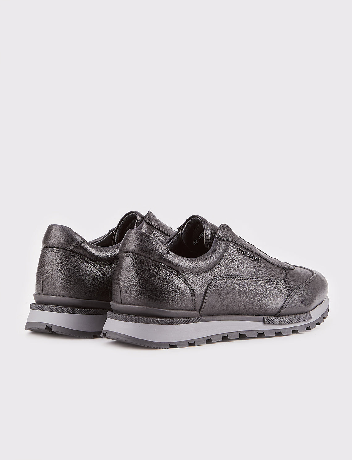 Cabani 460K968 Erkek %100 Hakiki Deri Sneaker Ayakkabı 464 Siyah Ufak Kırma
