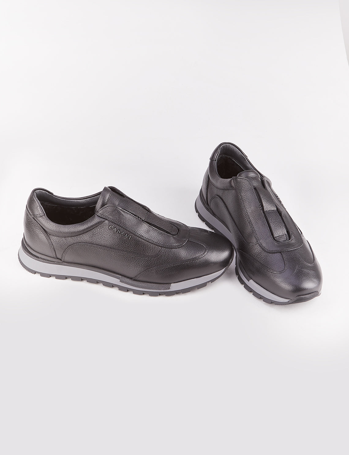 Cabani 460K968 Erkek %100 Hakiki Deri Sneaker Ayakkabı 464 Siyah Ufak Kırma