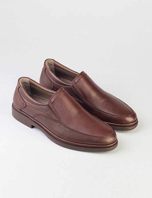 Cabani 322 Erkek %100 Hakiki Deri Günlük Ayakkabı Kahve İnce Baskılı