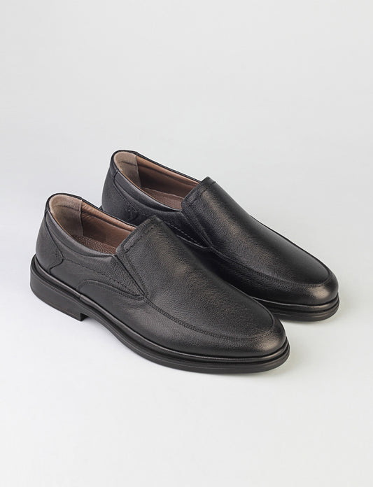 Cabani 322 Erkek %100 Hakiki Deri Günlük Ayakkabı Siyah İnce Baskılı