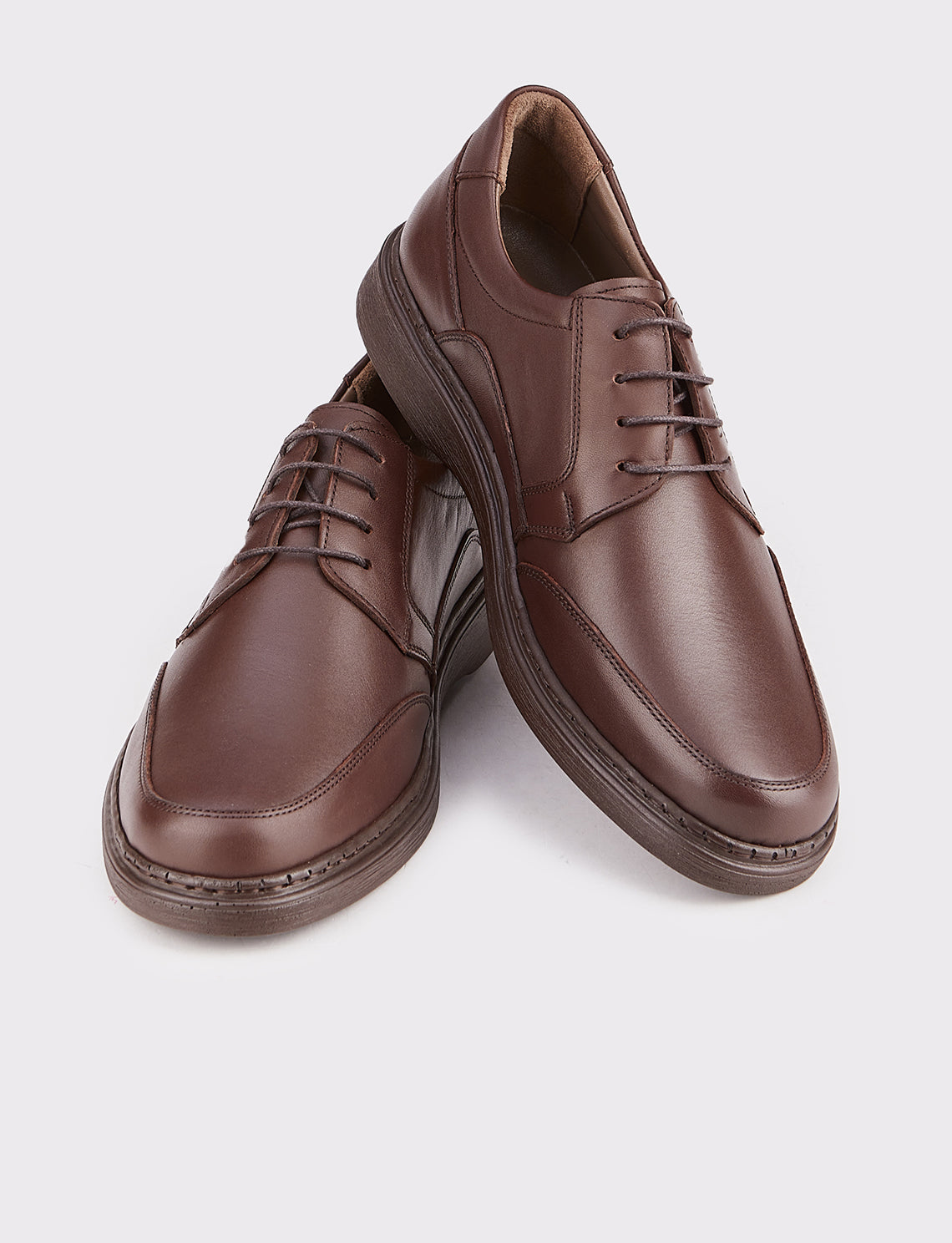 Cabani 382 Erkek %100 Hakiki Deri Günlük Ayakkabı Kahve Napa